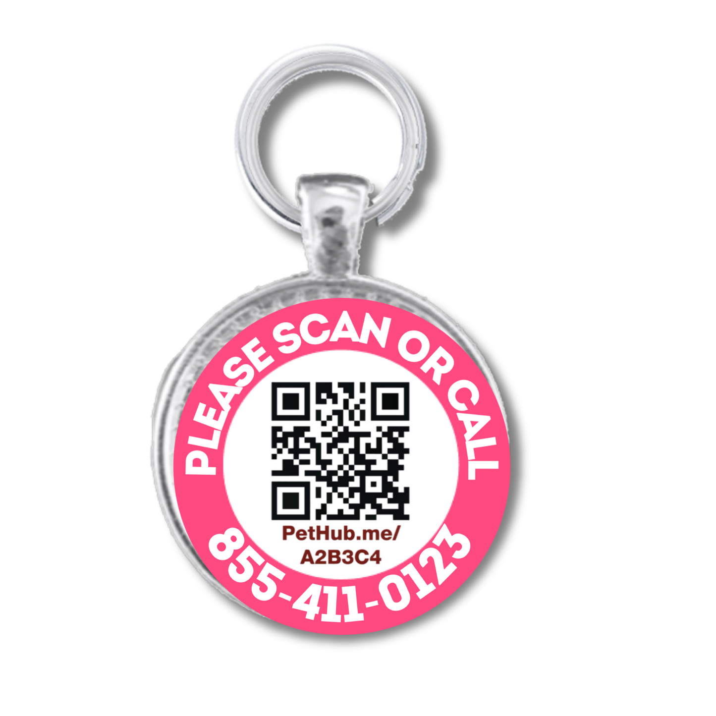 Scannable Pet ID Tag with Free Pet Profile &Lost Pet Hotline