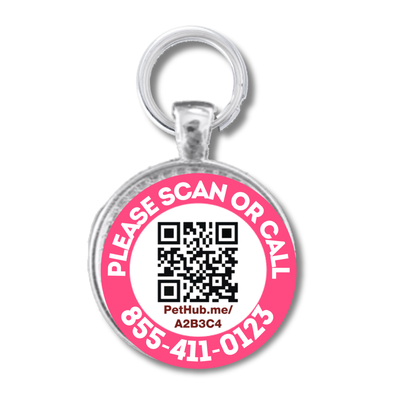 Scannable Pet ID Tag with Free Pet Profile &Lost Pet Hotline