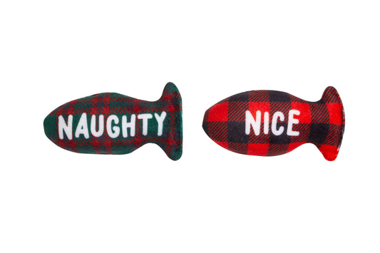 Christmas Naughty & Nice Cat Toys, Set of 2, Holiday Gift