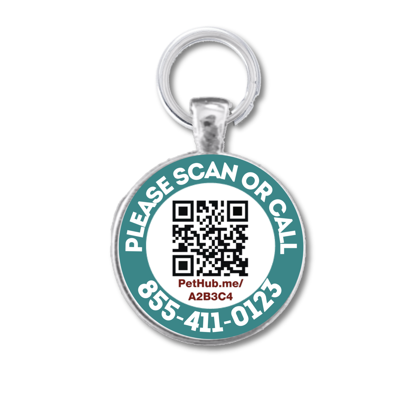 Scannable Pet ID Tag with Free Pet Profile &Lost Pet Hotline
