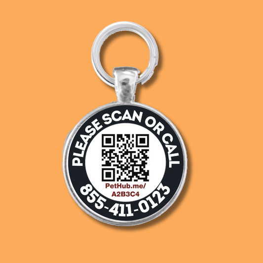 Scannable Pet ID Tag with Free Pet Profile &Lost Pet Hotline