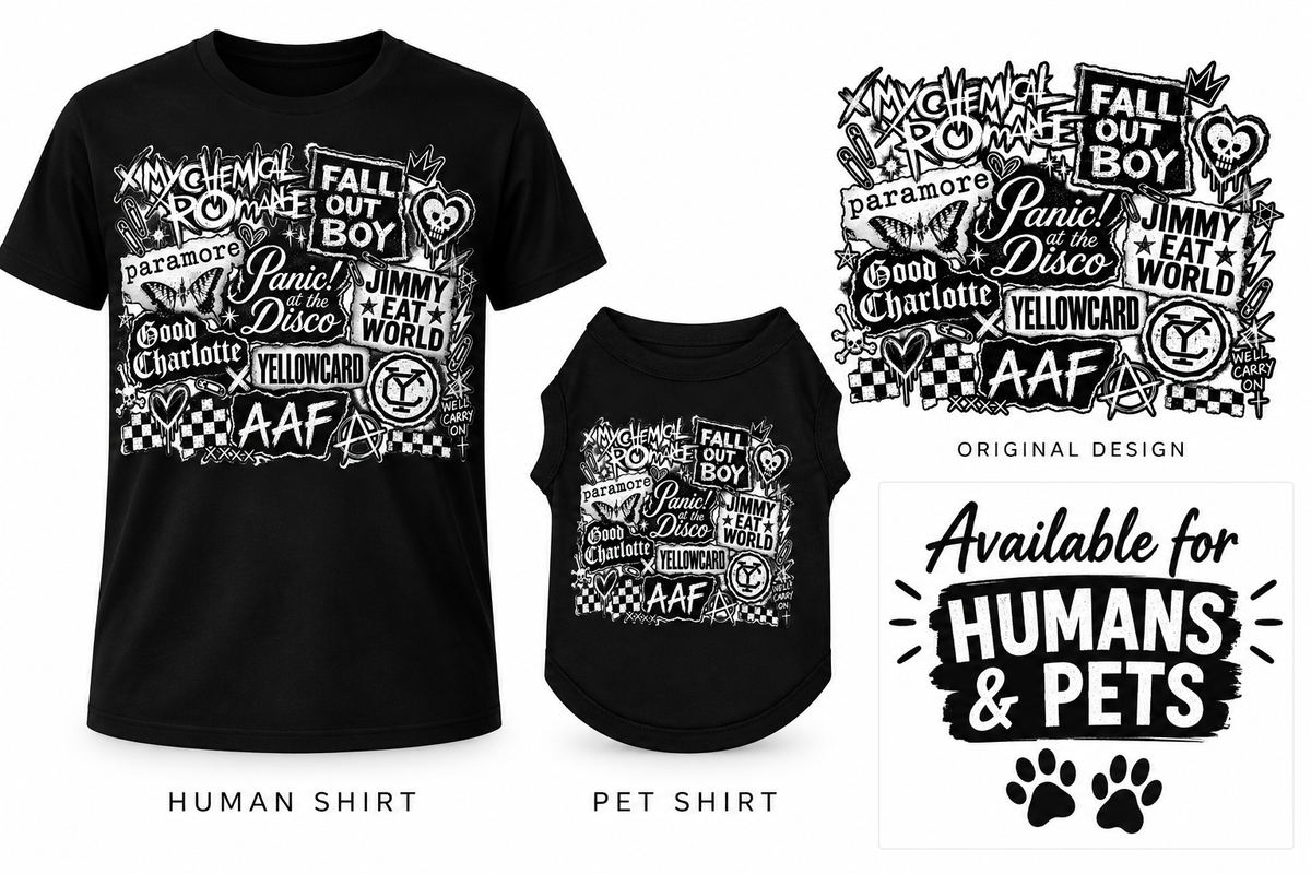 Elder Emo Band Collage – Human & Pet Shirt