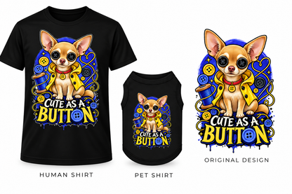 Cute As A Button – Chihuahua Human & Pet Shirt