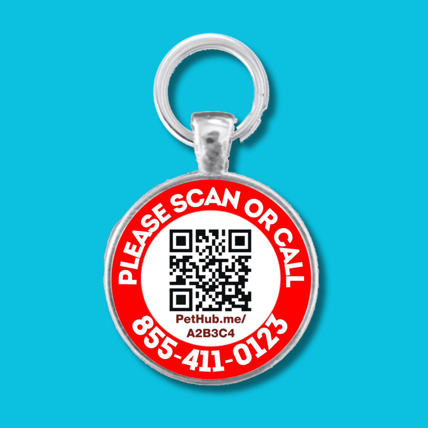 Scannable Pet ID Tag with Free Pet Profile &Lost Pet Hotline