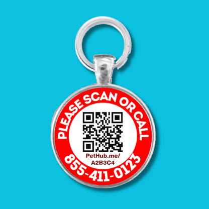 Scannable Pet ID Tag with Free Pet Profile &Lost Pet Hotline
