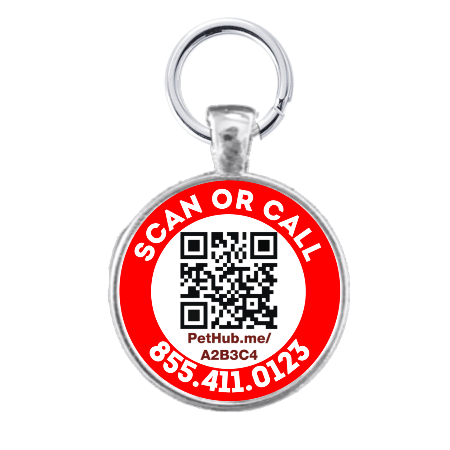 Scannable Pet ID Tag with Free Pet Profile &Lost Pet Hotline