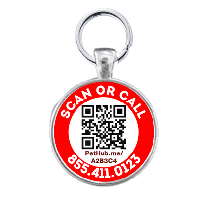 Scannable Pet ID Tag with Free Pet Profile &Lost Pet Hotline