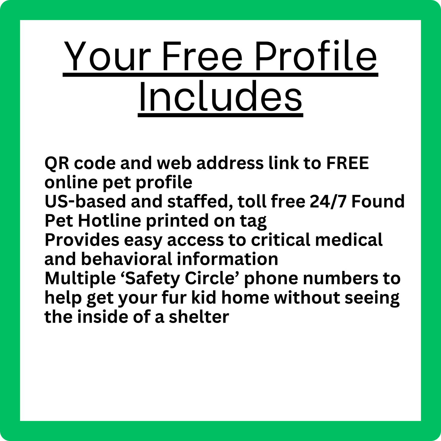 Scannable Pet ID Tag with Free Pet Profile &Lost Pet Hotline
